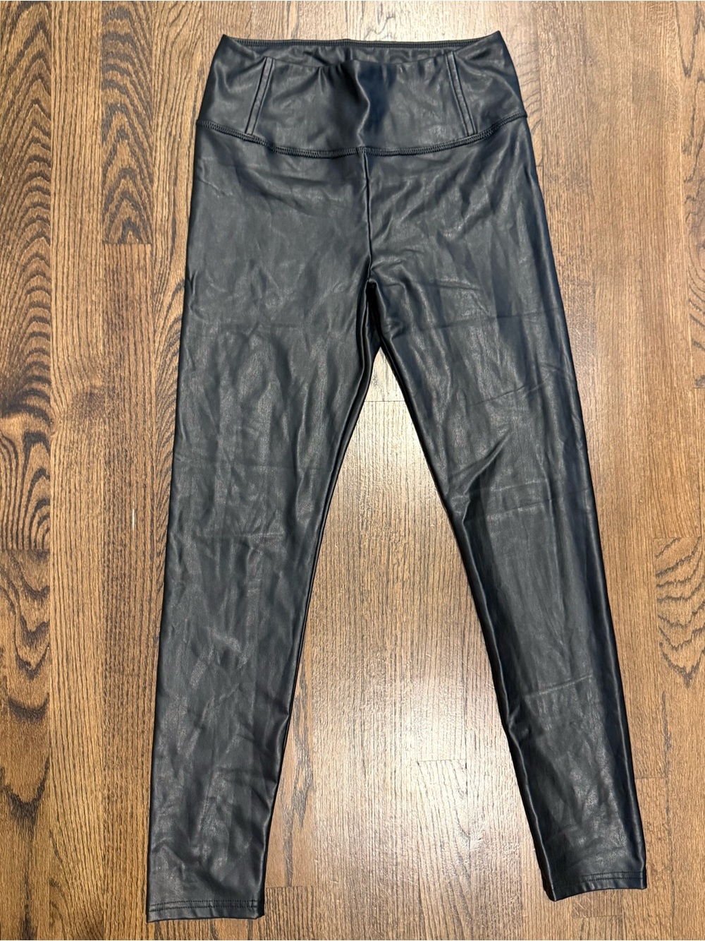 Bagatelle Collection Faux Leather Leggings with Cozy Fleece Lining - Black